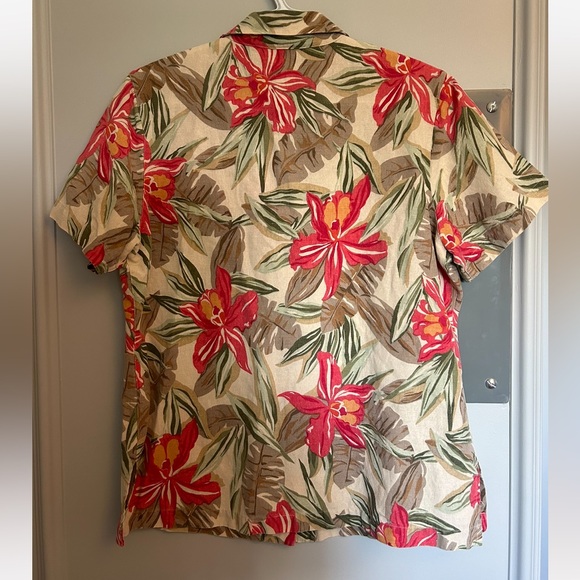 25 % Linen and 75% Silk Hawaiian Shirt Women’s Medium - Picture 3 of 3